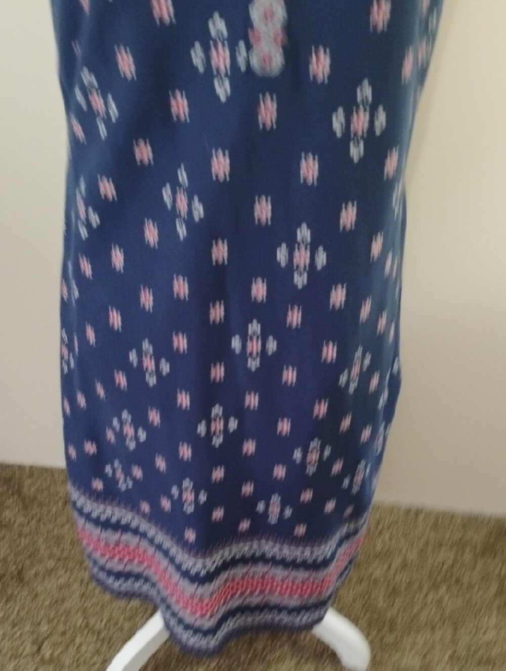 Talbots Navy Blue Printed Midi Dress - Picture 3 of 7